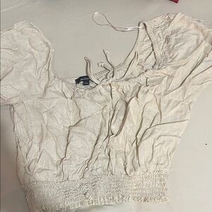 Ambiance Cream Textured Blouse